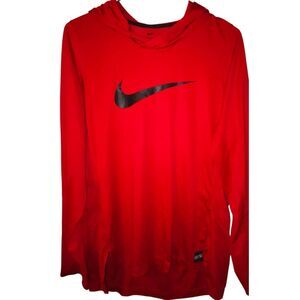 Nike Elite Sz Medium Men Hooded Long Sleeve Pullover Athletic Casual Red